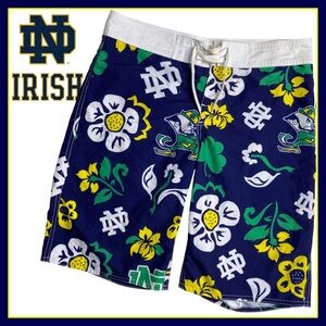 Notre Dame Fighting Irish Youth Floral Volley Swim Boardshorts Size (XL•30) NWT